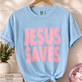 Blue Jesus Saves tshirt